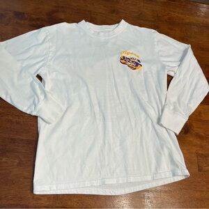 Pressbox White Long Sleeve Tee with Tiger Graphic LSU small